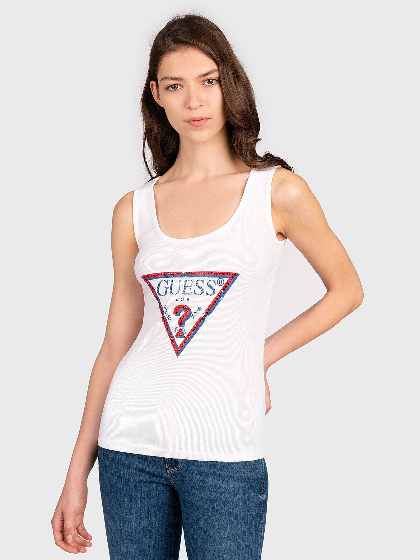 OLYMPIA Tank top with glamorous logo print brand GUESS Globalbrandsstore en