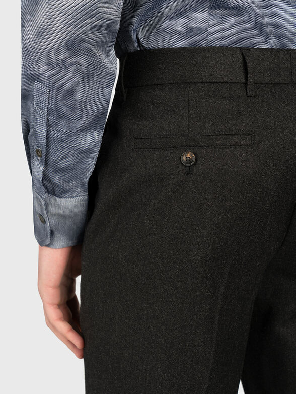 Wool blend trousers in dark grey - 3