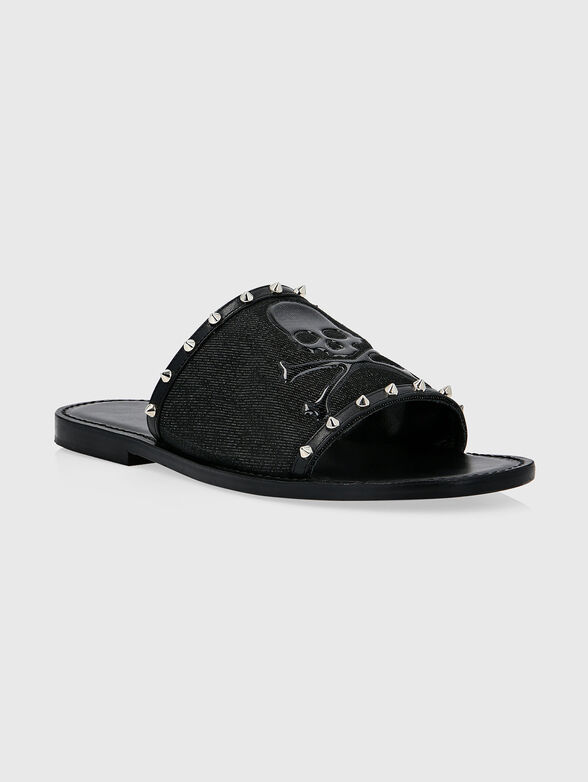 Leather sandals with studs - 1