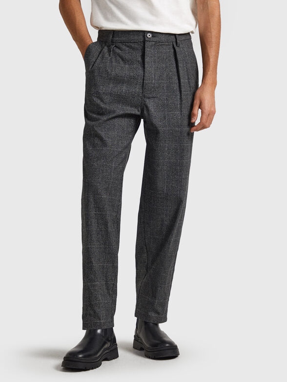 Trousers with checked print - 1