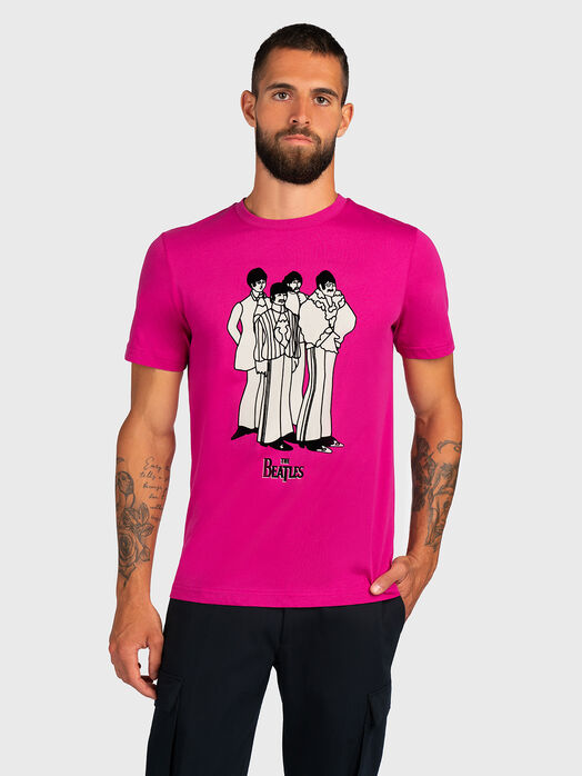 Black T-shirt with "The Beatles" print
