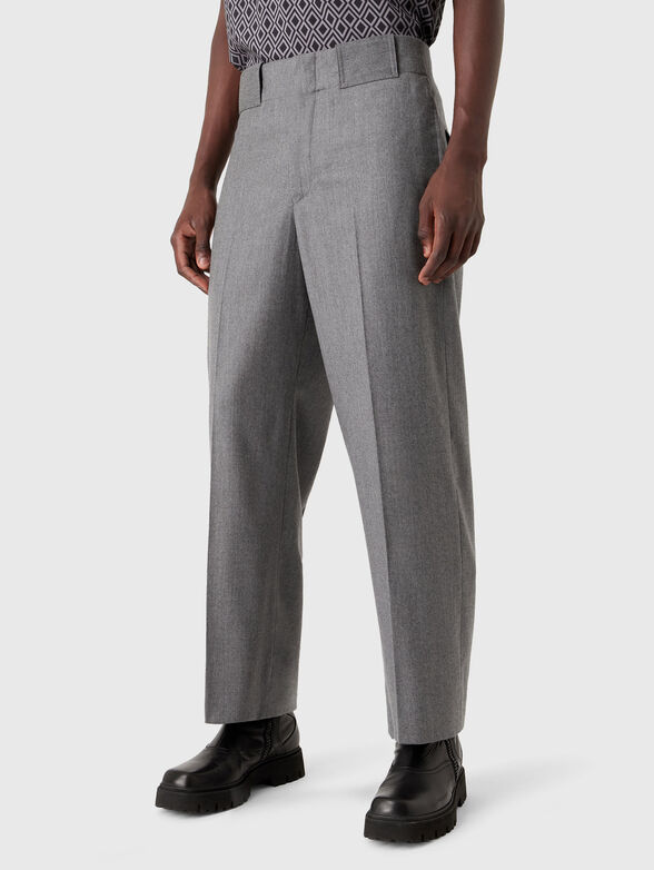Wool and cashmere straight trousers - 1