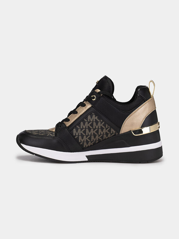 GEORGIE black sneakers with golden accents - 4