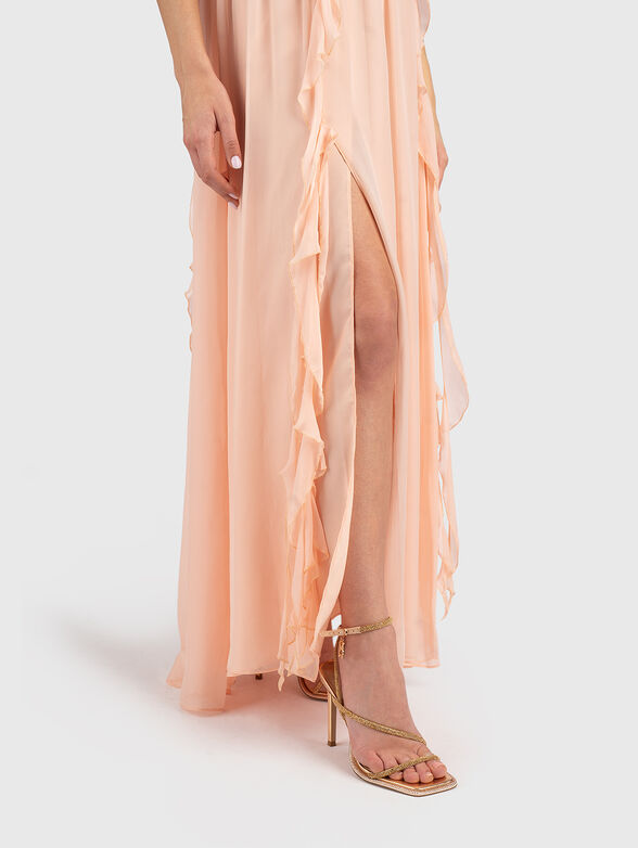 Maxi georgette dress with ruffles - 5