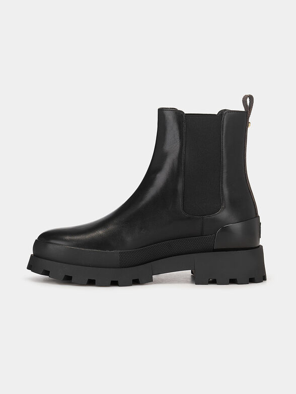 Black leather ankle boots - 4