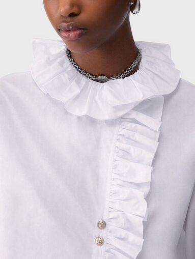 Cotton shirt with ruffles - 5