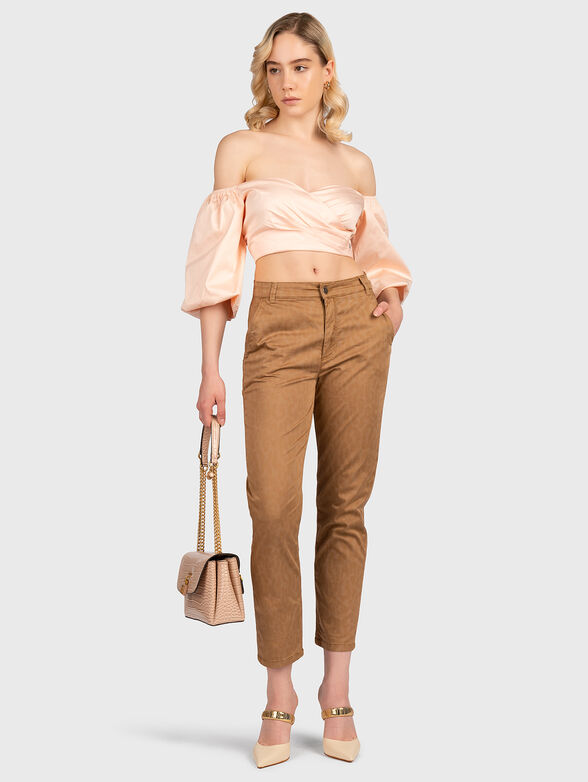 Black puff sleeve crop top - 2