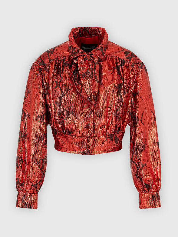 Leather jacket with animal print - 4