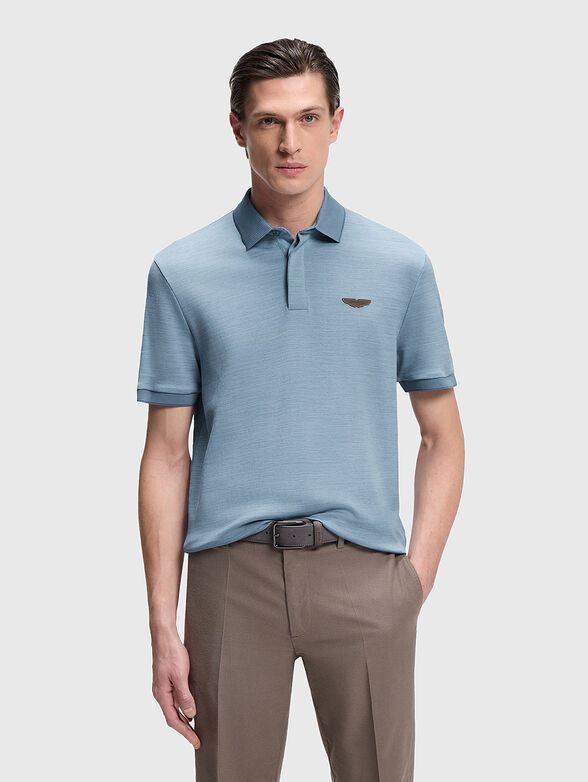 Blue polo shirt with logo - 3
