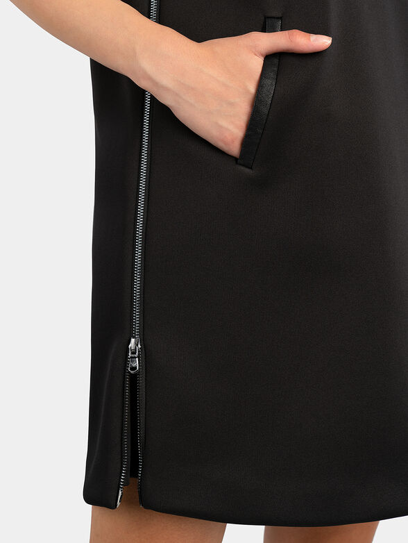 Black dress with side zip fastenings - 4