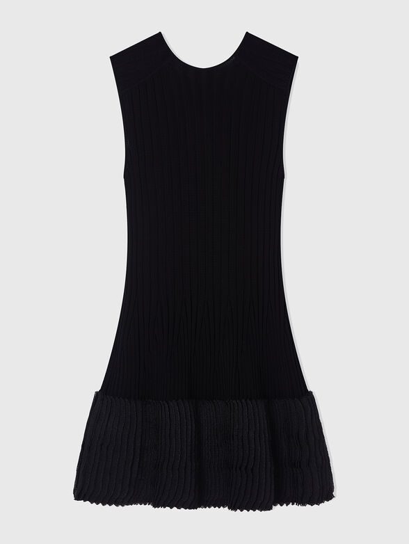 ribbed knit dress with pleated detail - 3
