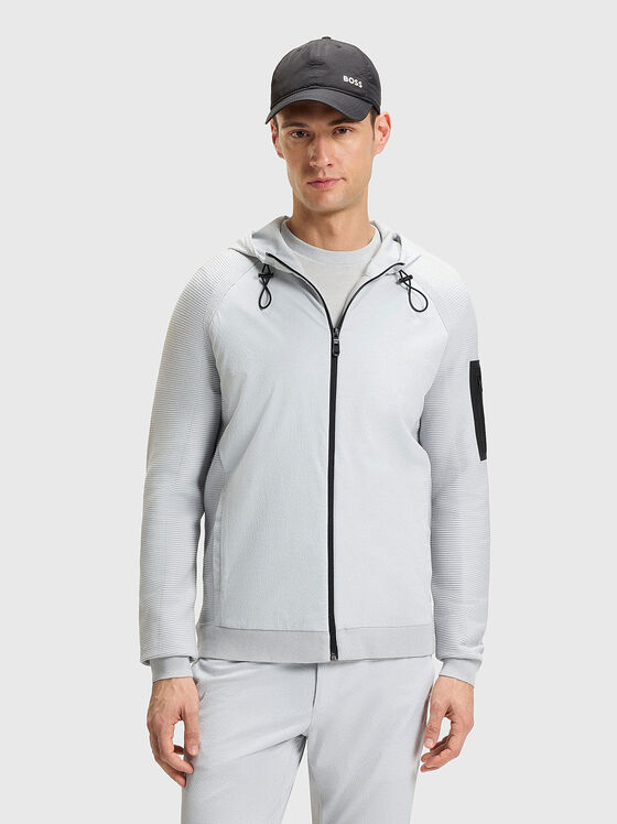 Sweatshirt with hood and zip - 1