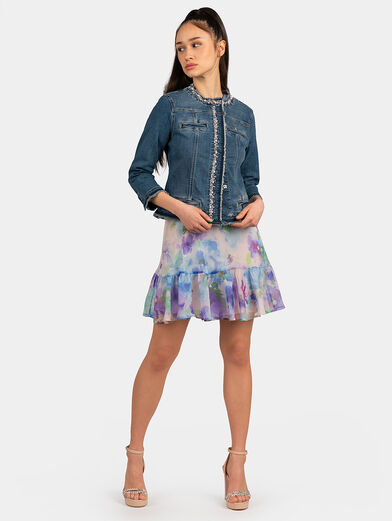 Denim jacket with shiny accents - 3