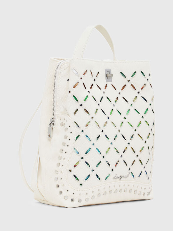 White backpack with perforations - 4
