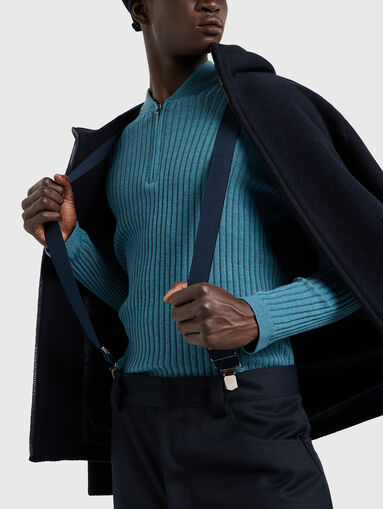 Knitted blazer from wool blend - 5