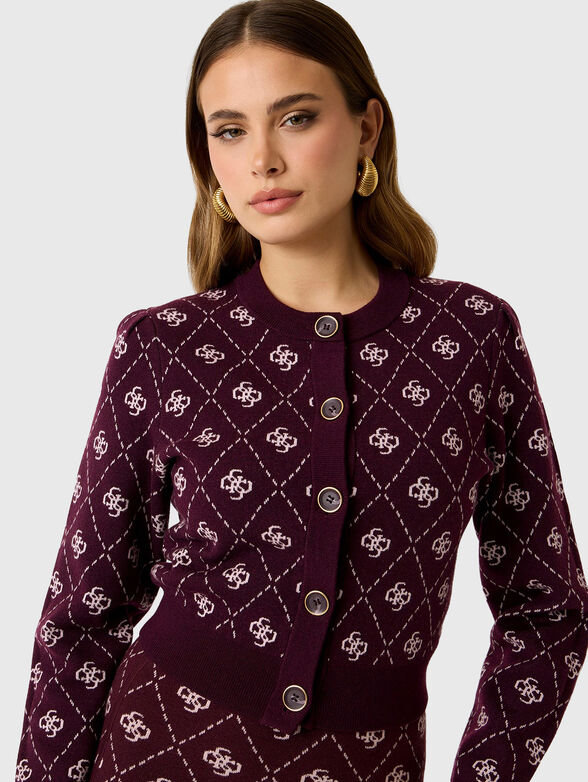 Cardigan with buttons and logo accents - 4