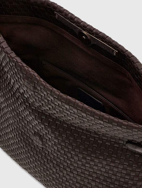 Genuine leather clutch with logo detail - 6