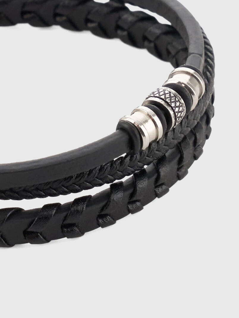 Leather bracelet with a braided design - 3