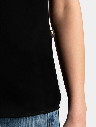 Black blouse with frills - 5