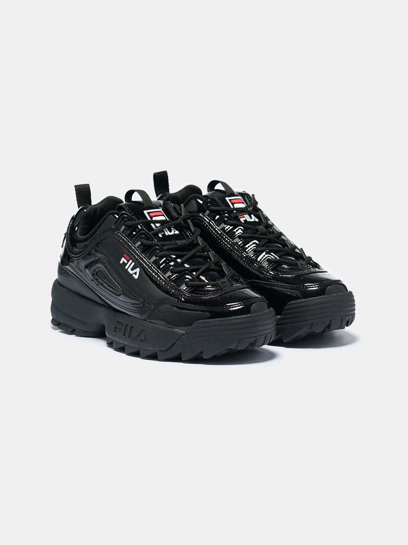 Fila disruptor patent black hot sale