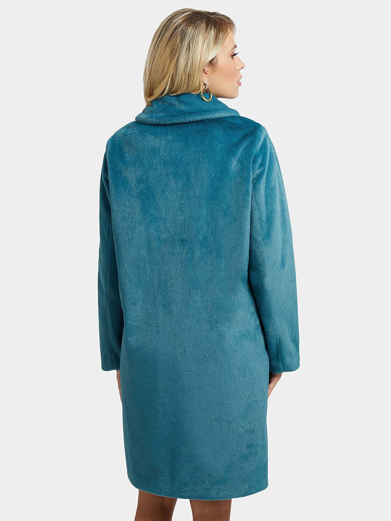 Guess blue fur coat top