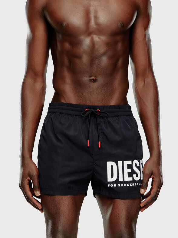 Logo accent swim shorts in black  - 1