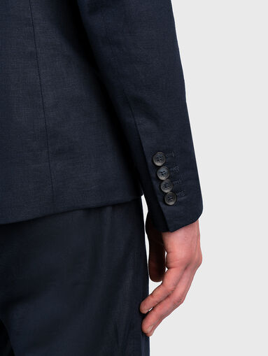ZELDA dark blue blazer in linen blend  - 4