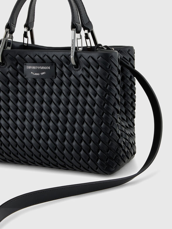 Leather bag with knitted effect and a tote - 6
