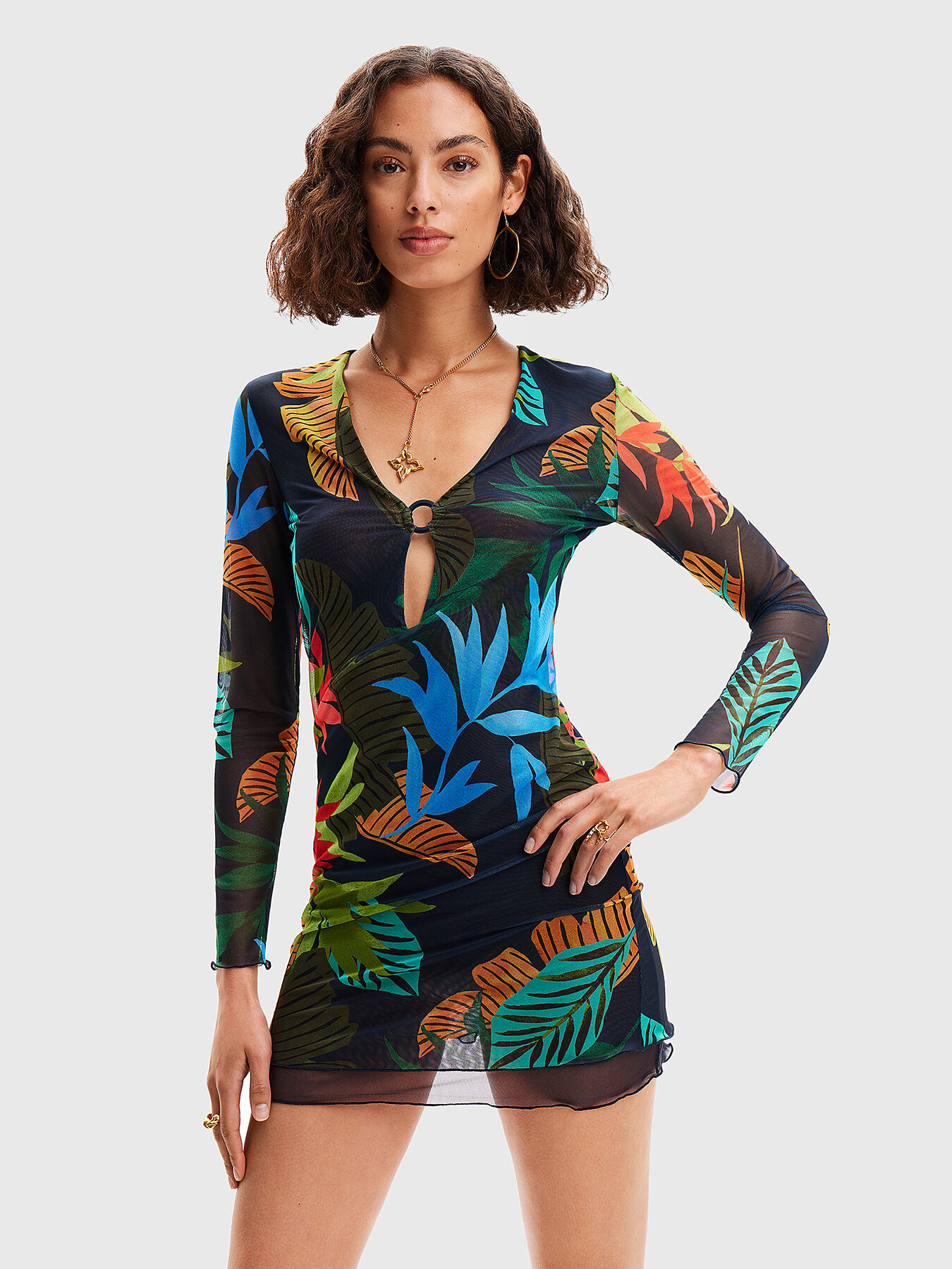 Beach dress with floral print brand DESIGUAL Globalbrandsstore en