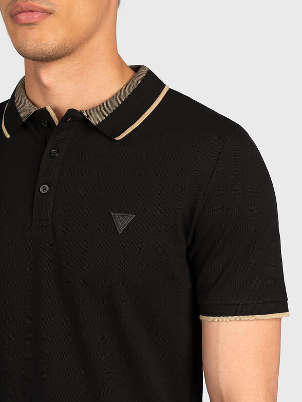 Black polo-shirt with logo detail - 2