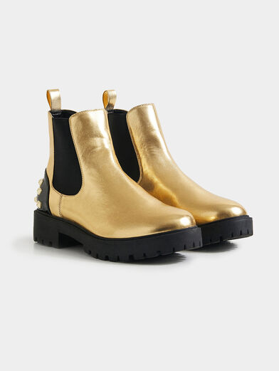 Biker boots in gold color - 3