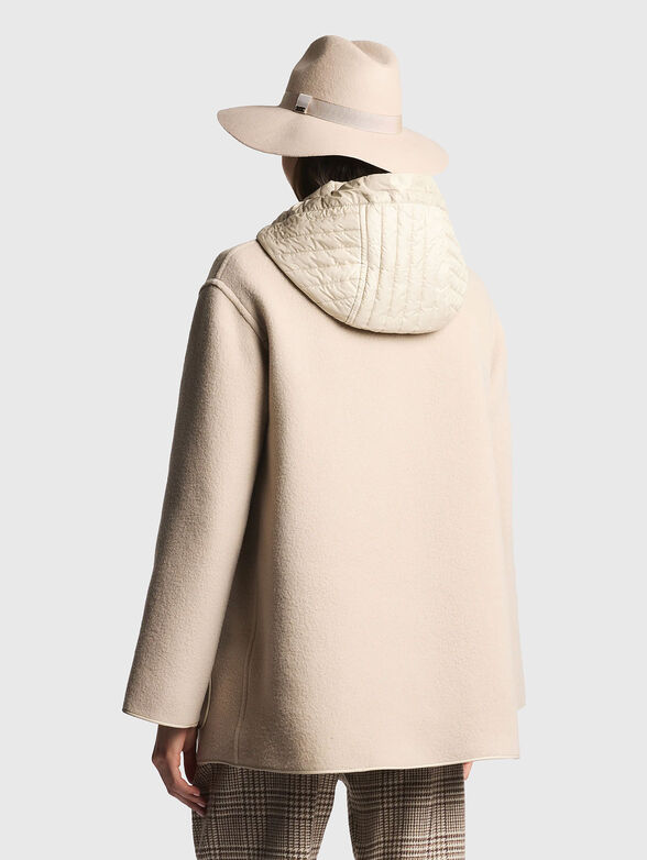 Hooded wool and cashmere coat - 3
