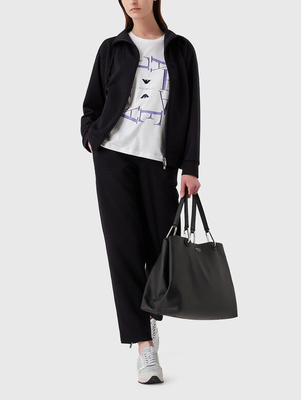 T-shirt with oval neckline and logo print - 2