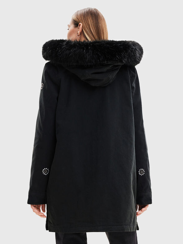 Embroidered hooded parka - 3