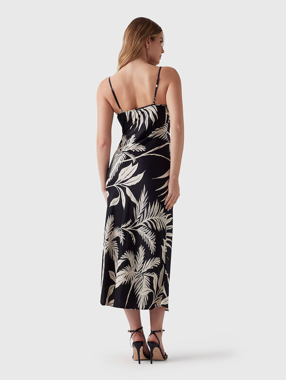 Midi dress with floral print in black - 2
