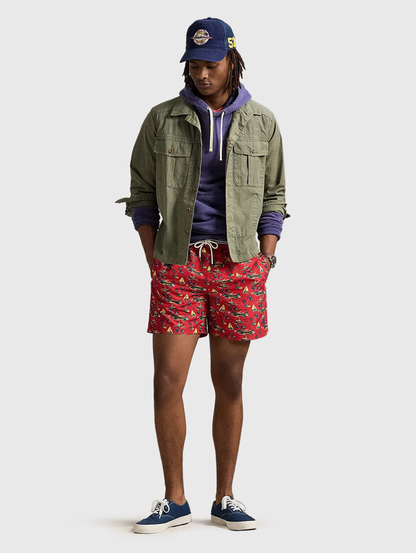 Tropical print beach shorts - 4