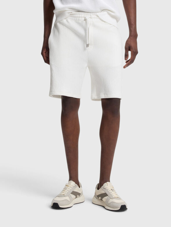 Cotton shorts with creased effect - 1