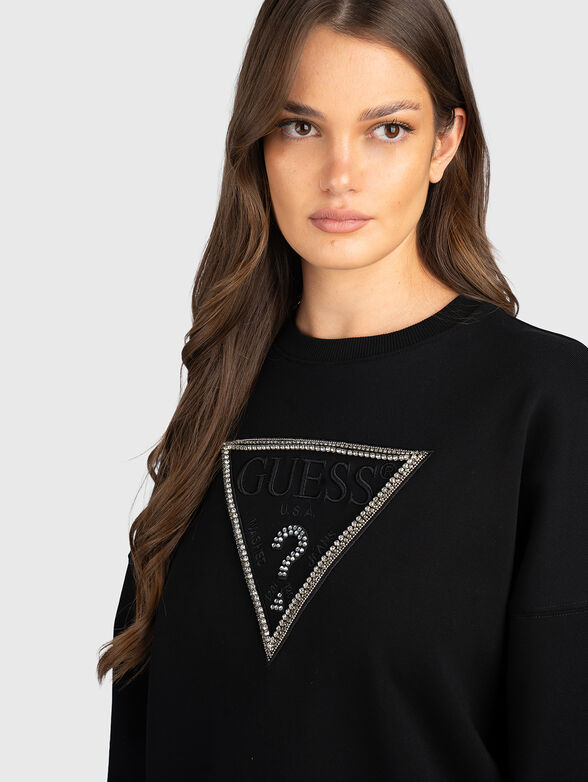 Triangle logo sweatshirt with rhinestones - 4