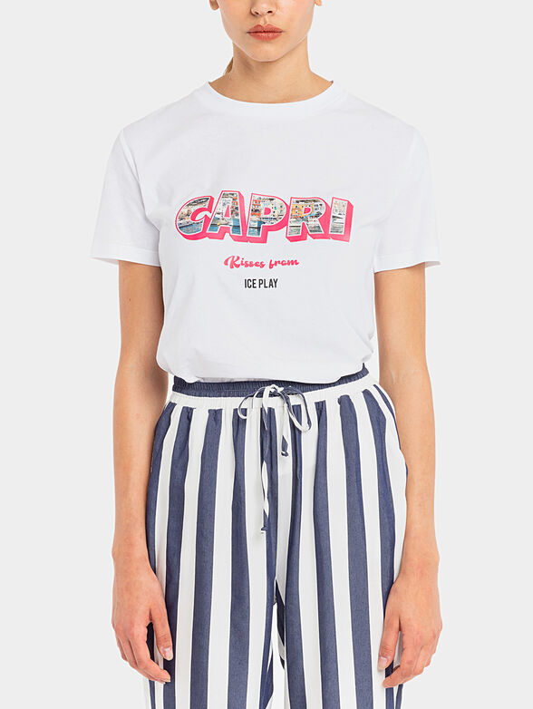 Cotton T-shirt with accent print - 1