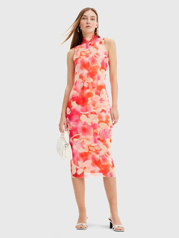 Midi dress with contrast print  - 6