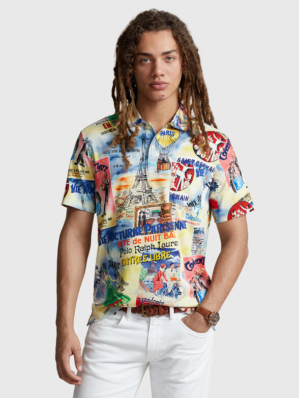Polo shirt with print and pocket - 1