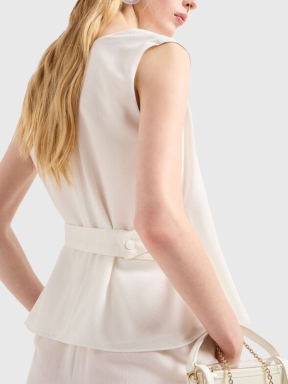 Top in white with belt  - 4