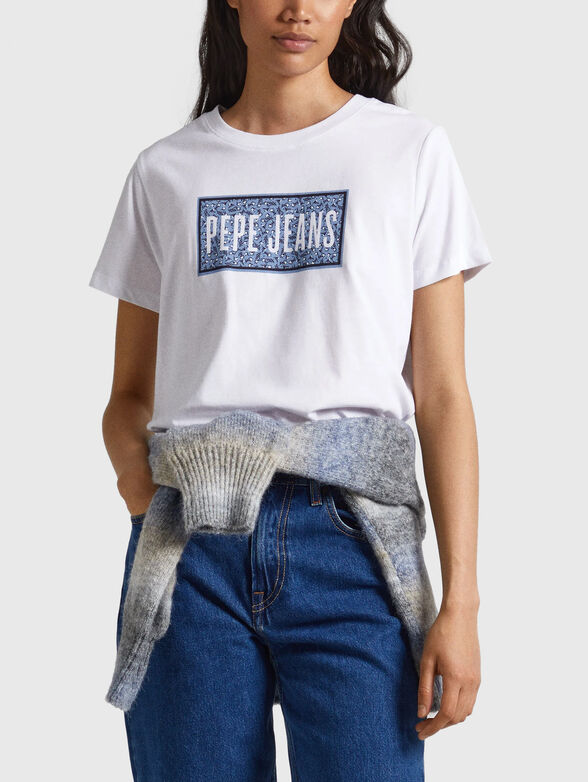 Cotton T-shirt with print and logo - 1