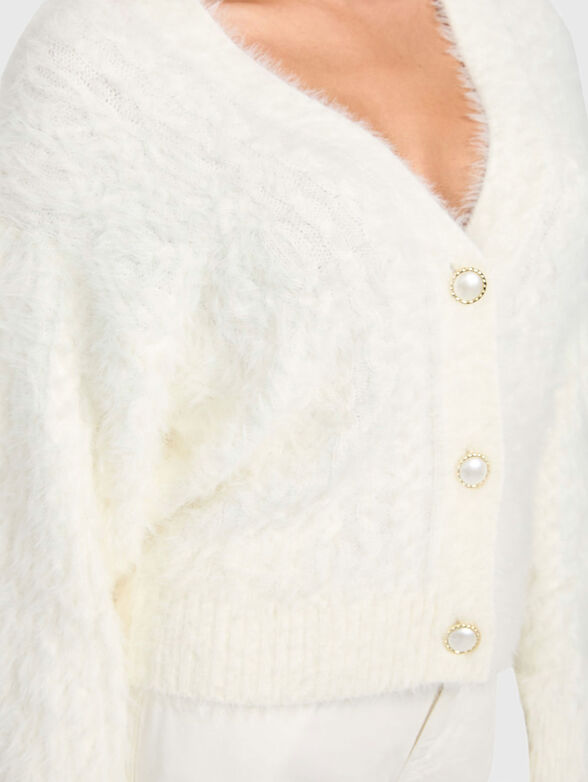FUZZY cardigan with buttons - 4