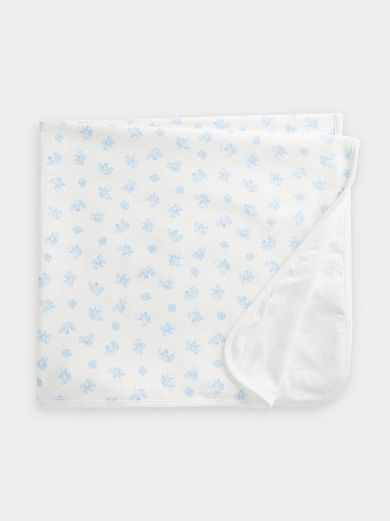 Синьо памучно одеяло - 1