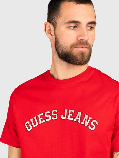 Cotton T-shirt with logo inscription - 4