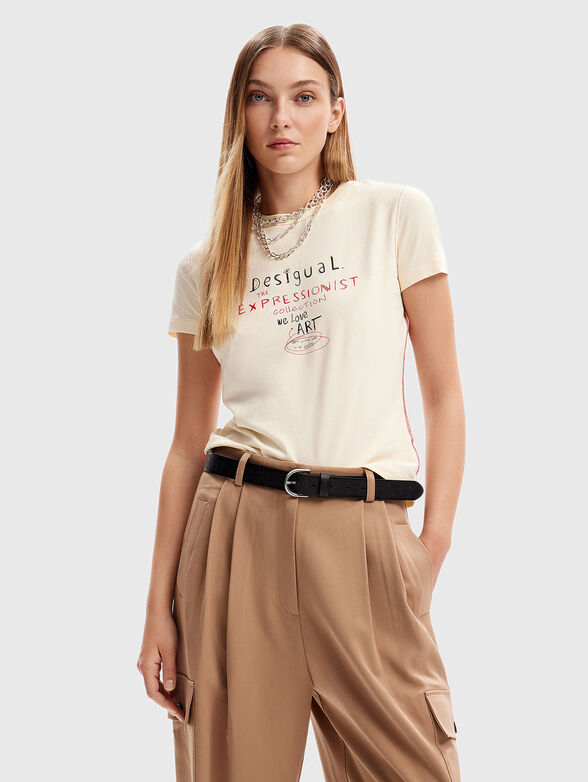 Leather belt with embossed texture - 2