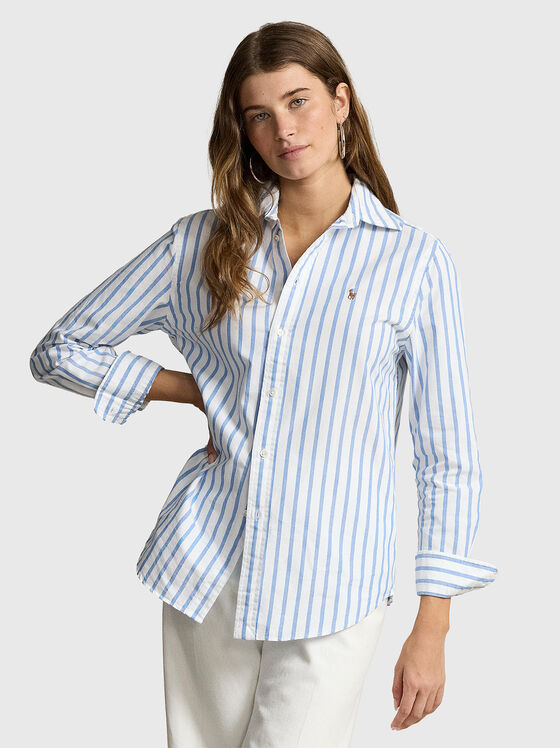Striped shirt with logo embroidery - 1