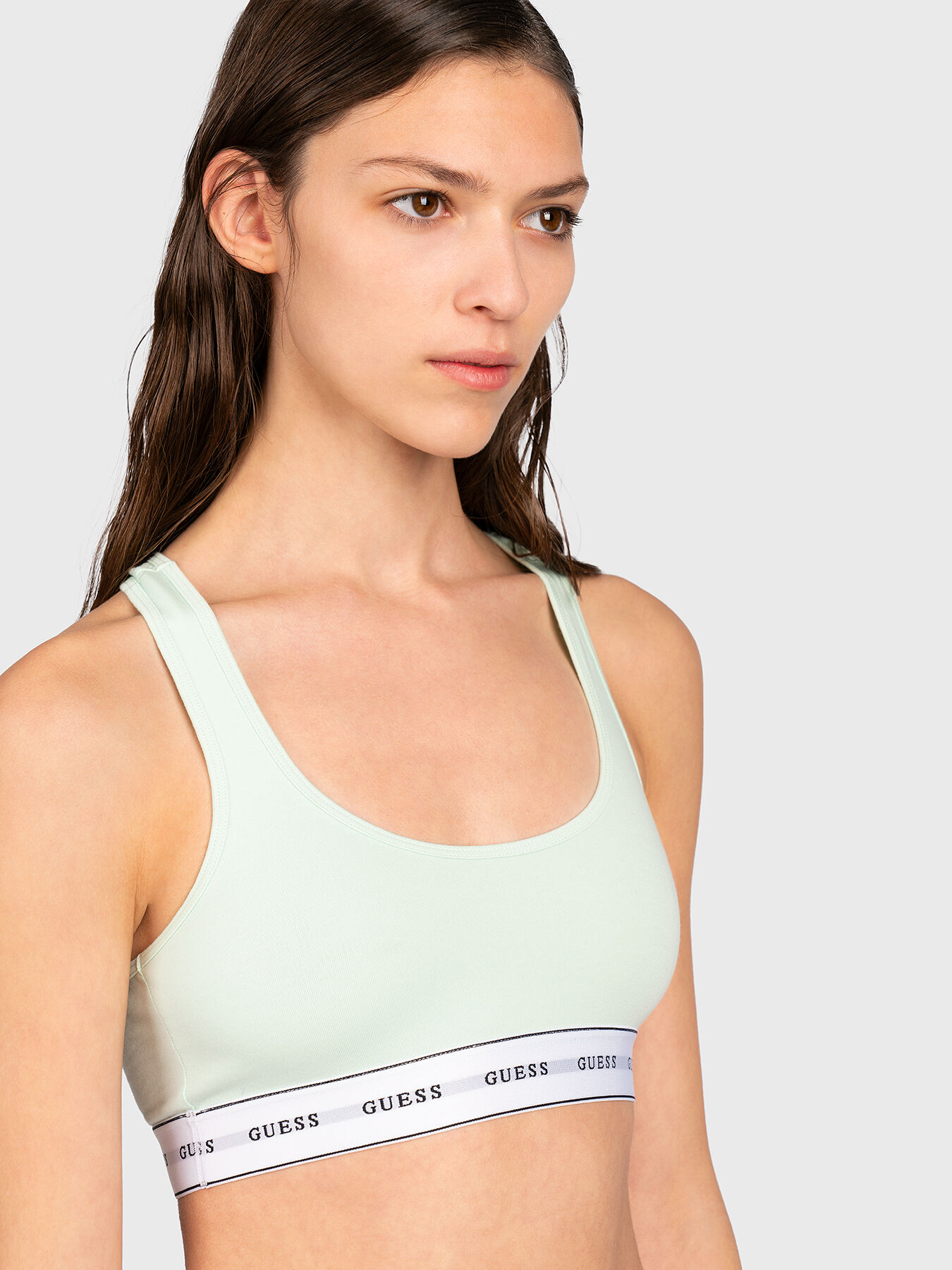 CARRIE Stretch cotton sports bra brand GUESS Globalbrandsstore