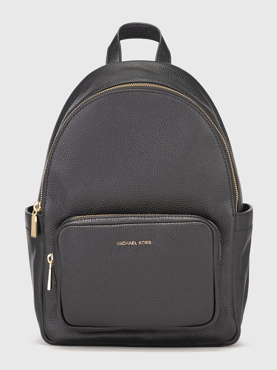 Leather  backpack with gold details - 1
